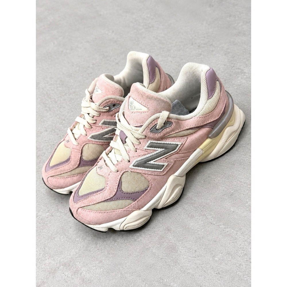 New Balance 9060 Pink Cream Suede Mesh Chunky Sneakers GC9060BE Kids 6 Women 7.5